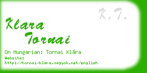 klara tornai business card